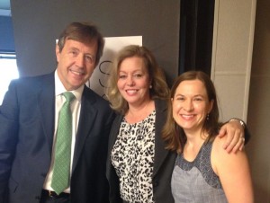 IBCCES Director Michelle Killian stands with show host Melissa Ross and President of JSHC Mike Howland before their NPR segment on Certified Autism Centers. 